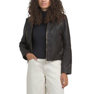 COLE HAAN Dark Espresso Lambskin Jacket